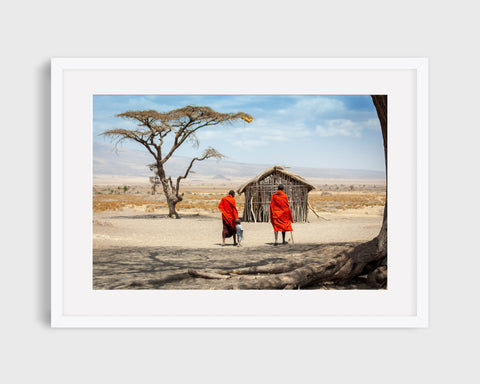 AFRICA — Masai Mara School Photo Travel Print - Framed