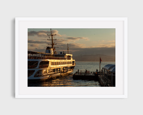 Istanbul Print, Bosphorus Ferry at Sunrise