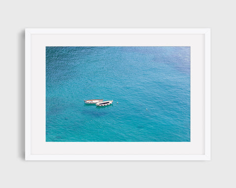 Italy Print, The Boat on the Turquoise Waters of Cinque Terre, Monterosso Al Mare