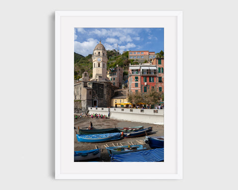 Italy Print, Cinque Terre Vernazza Beach
