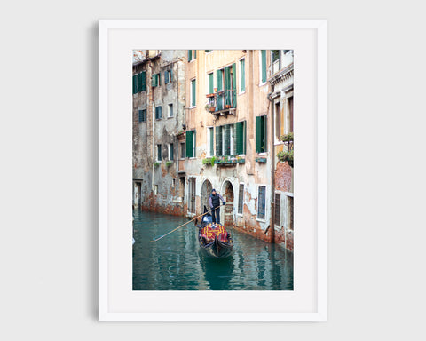 Italy Print, Venice Gondola in the Canals