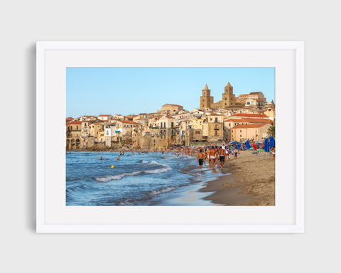 Italy Print, Sicily Cefalu Beach