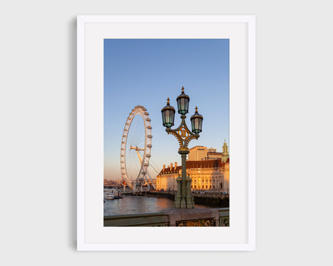London Print, London Eye and the Lamp Photo