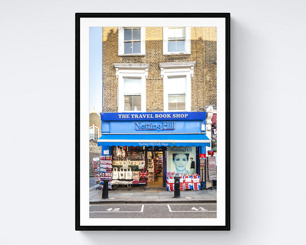 London Print, Notting Hill Travel Book Shop Photo