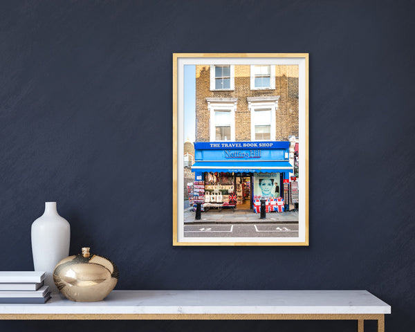 London Print, Notting Hill Travel Book Shop Photo