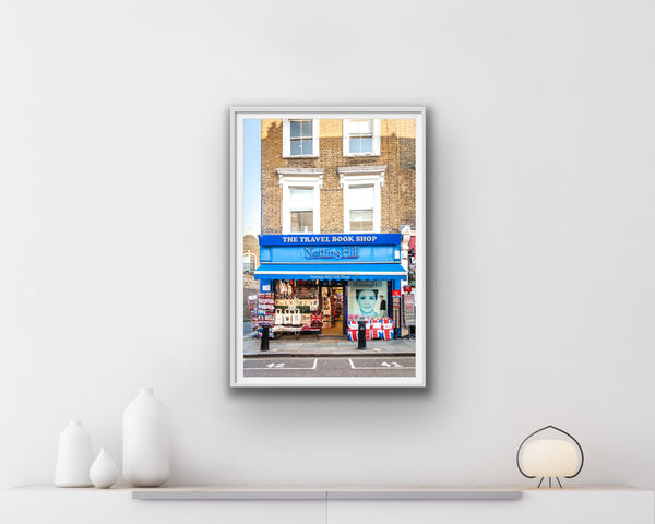 London Print, Notting Hill Travel Book Shop Photo