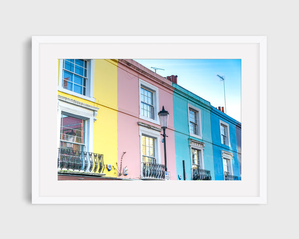 London Print, Notting Hill Colorful Pastel Houses