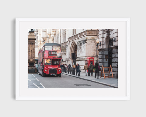 London Print, Route Master Double Decker Red Bus