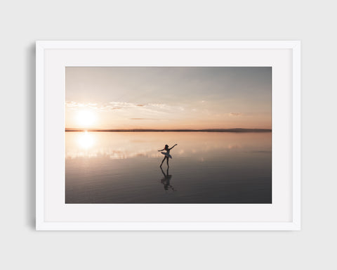 Ballerina on the Salt Lake at Sunset - Framed