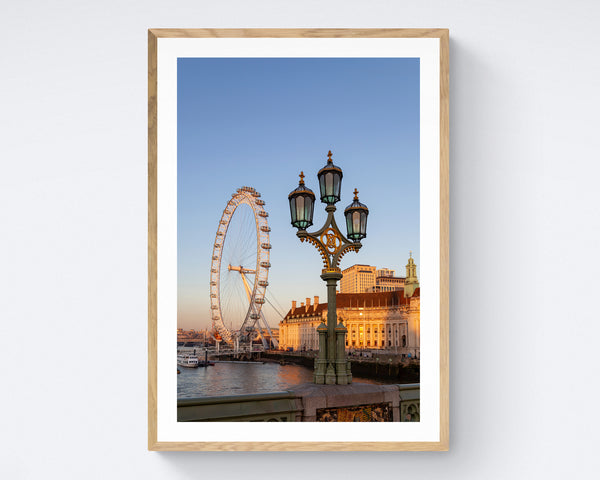 London Print, London Eye and the Lamp Photo