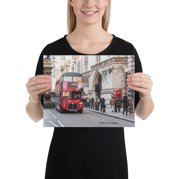 London Print, Route Master Double Decker Red Bus