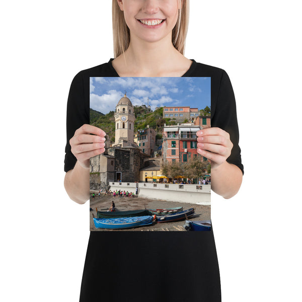 Italy Print, Cinque Terre Vernazza Beach