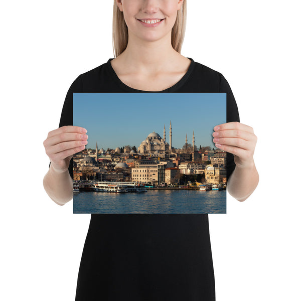 Istanbul Print, Suleymaniye Mosque from Golden Horn