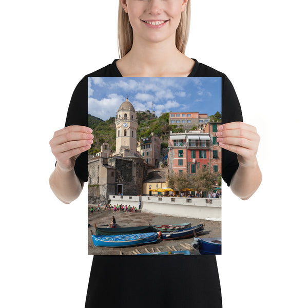 Italy Print, Cinque Terre Vernazza Beach