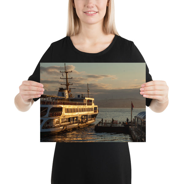 Istanbul Print, Bosphorus Ferry at Sunrise