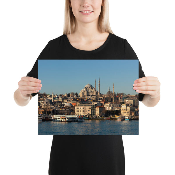 Istanbul Print, Suleymaniye Mosque from Golden Horn