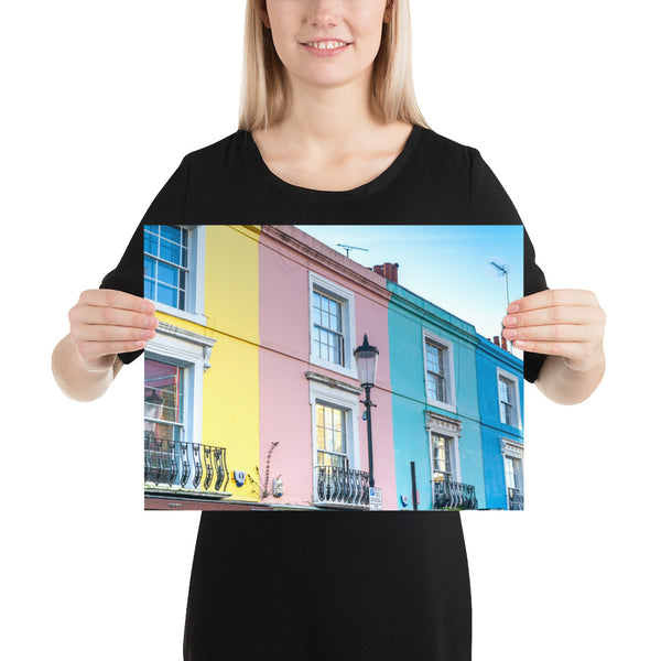 London Print, Notting Hill Colorful Pastel Houses