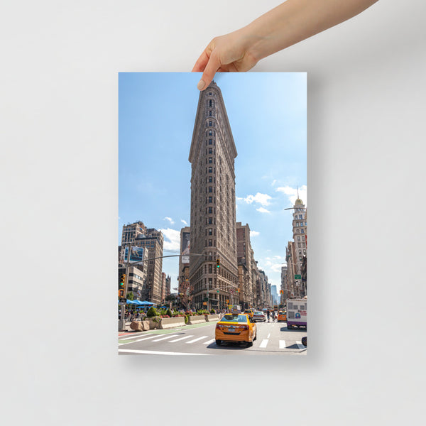 New York Print, Flatiron Building with the Yellow Taxi