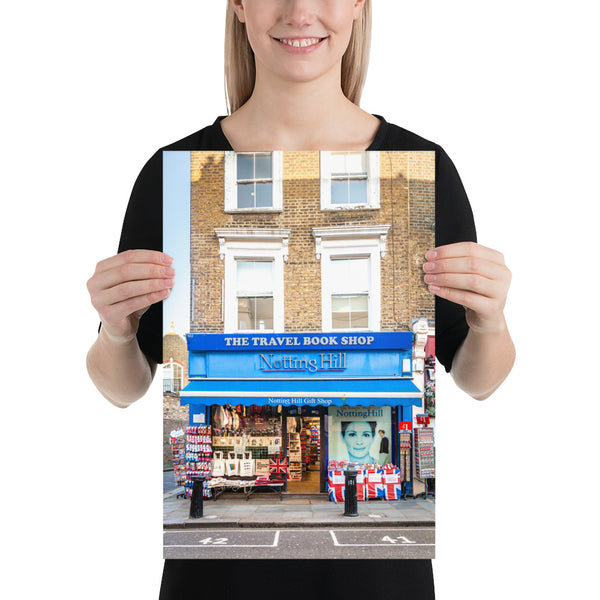 London Print, Notting Hill Travel Book Shop Photo