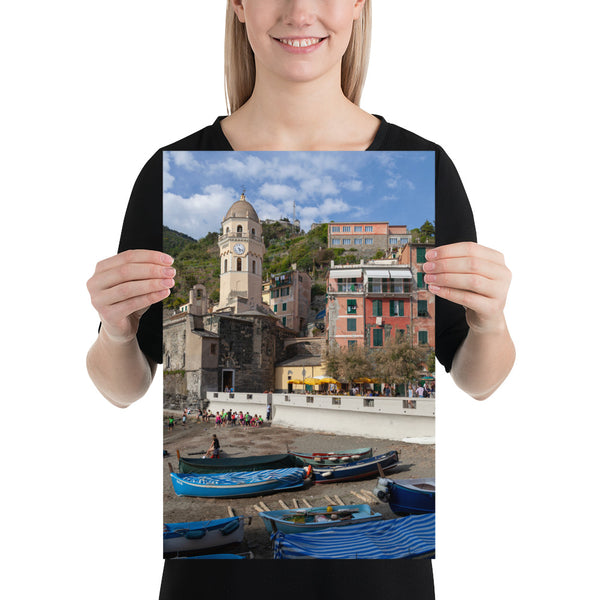 Italy Print, Cinque Terre Vernazza Beach