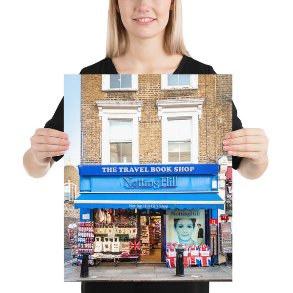 London Print, Notting Hill Travel Book Shop Photo