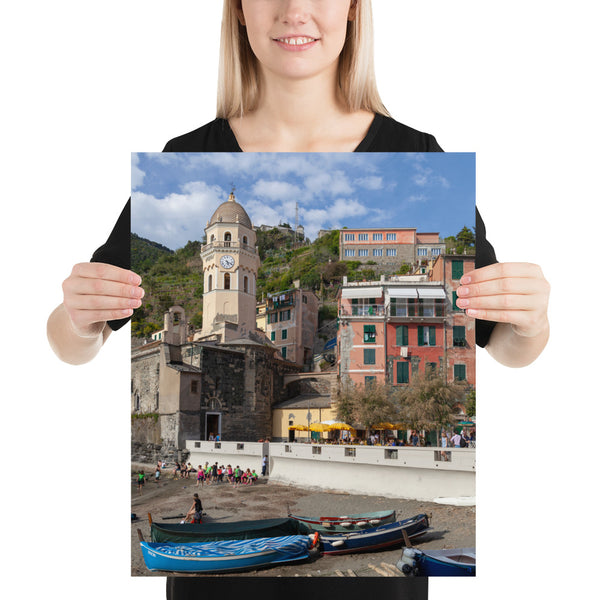 Italy Print, Cinque Terre Vernazza Beach