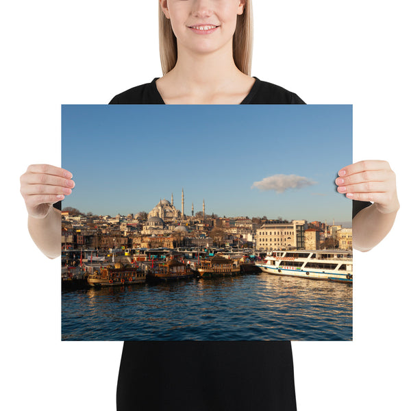 Istanbul Print, Suleymaniye Mosque from Golden Horn