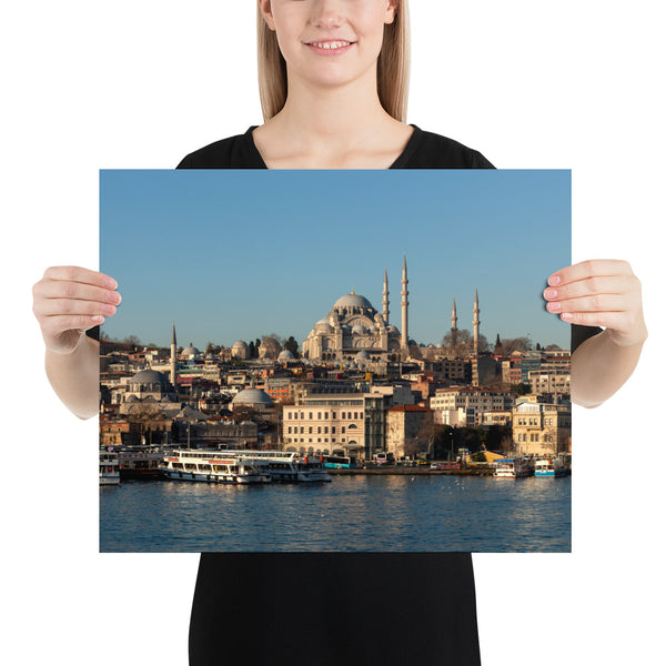 Istanbul Print, Suleymaniye Mosque from Golden Horn