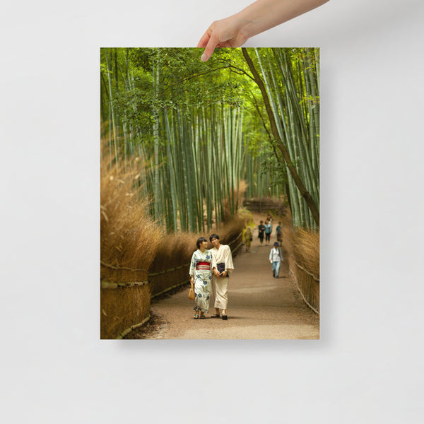 Japan Kyoto Print, Couple in the Bamboo Forest