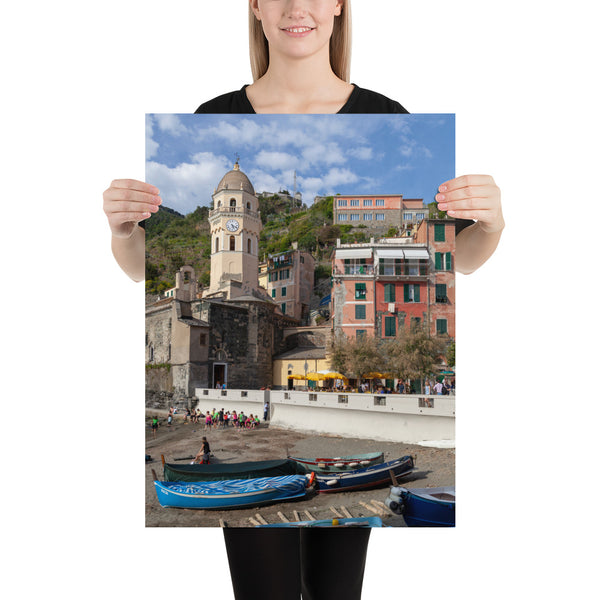 Italy Print, Cinque Terre Vernazza Beach