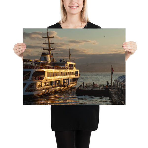 Istanbul Print, Bosphorus Ferry at Sunrise