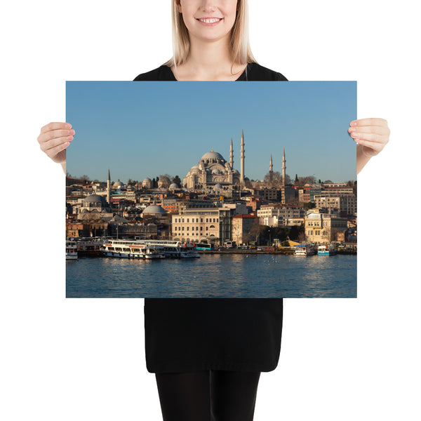 Istanbul Print, Suleymaniye Mosque from Golden Horn