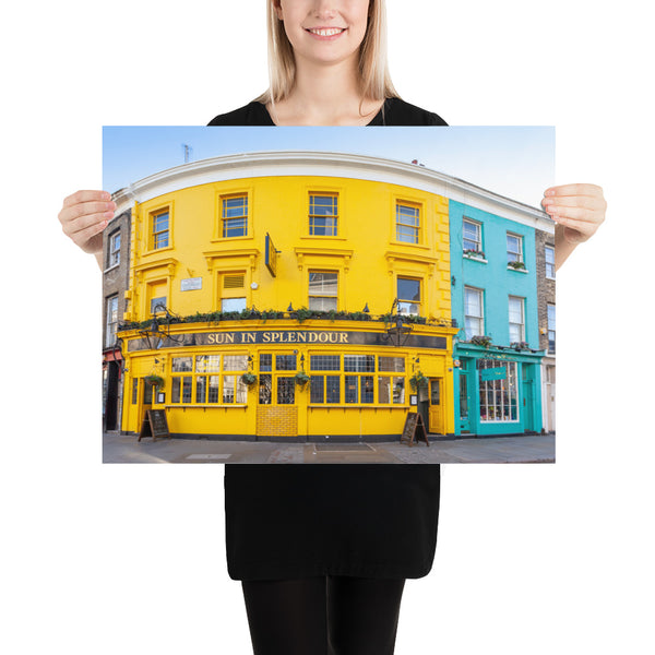 London, Notting Hill, Yellow Pub print