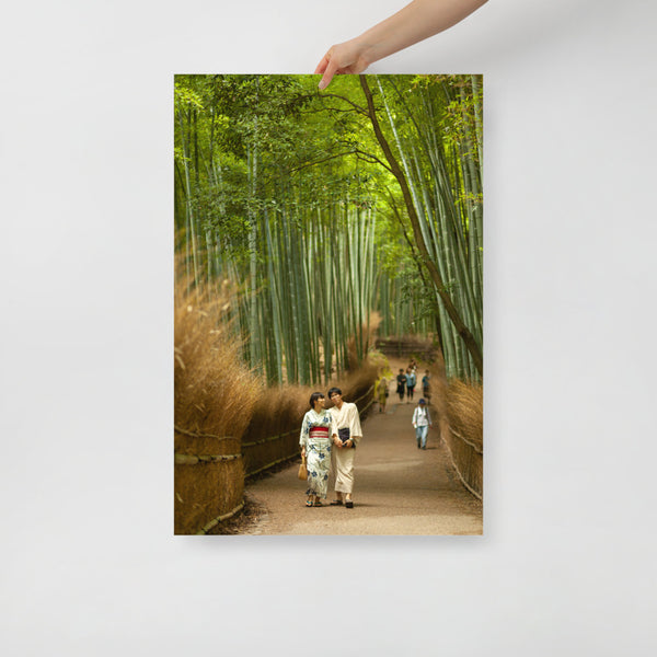 Japan Kyoto Print, Couple in the Bamboo Forest