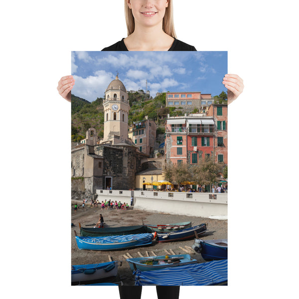 Italy Print, Cinque Terre Vernazza Beach