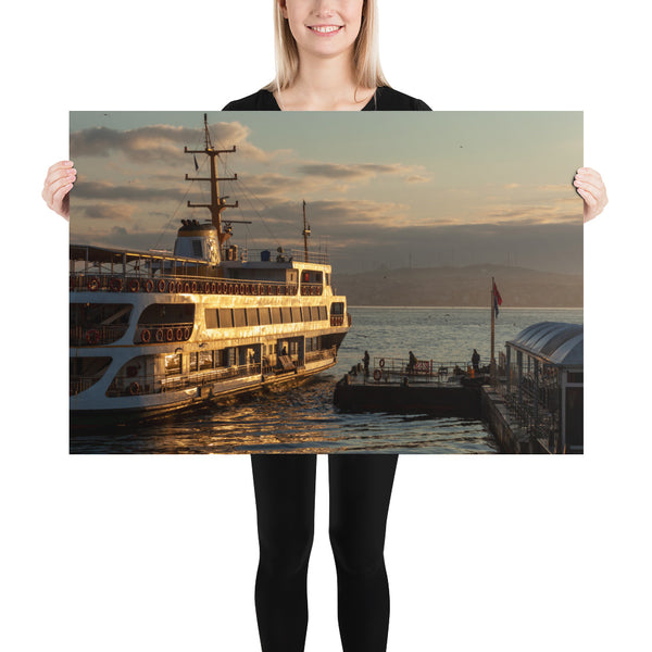 Istanbul Print, Bosphorus Ferry at Sunrise