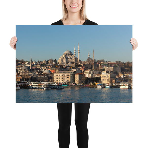 Istanbul Print, Suleymaniye Mosque from Golden Horn