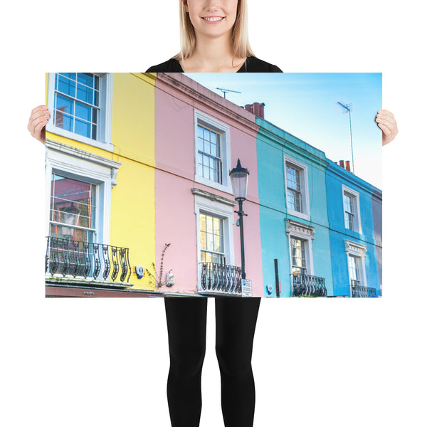 London Print, Notting Hill Colorful Pastel Houses