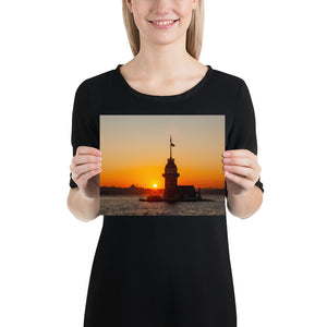 Istanbul print Maiden Tower Sunset Photo