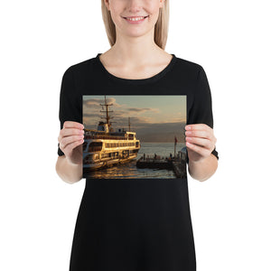 Istanbul Print, Bosphorus Ferry at Sunrise