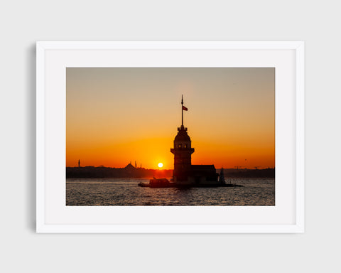 Istanbul print Maiden Tower Sunset Photo